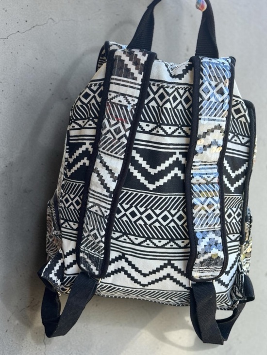 Victoria\'s Secret PINK Bling Sequin Aztec Backpack in black and white main image 16